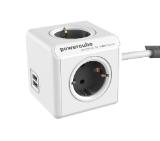 Allocacoc POWER CUBE 1402GY 4outlets/USB/1.5m cable