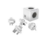 Allocacoc POWER CUBE 1810GY 4outlets/USB/travel kit