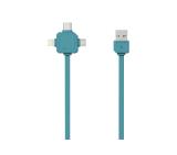 Allocacoc USB cable 9003BL blue - USB type-C, Apple Lightning, Micro USB