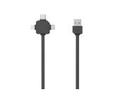 Allocacoc USB cable 9003GY grey - USB type-C, Apple Lightning, Micro USB