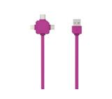 Allocacoc USB cable 9003PK purple - USB type-C, Apple Lightning, Micro USB
