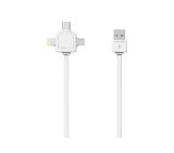 Allocacoc USB cable 9003WT white - USB type-C, Apple Lightning, Micro USB