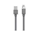 Allocacoc USB cable microUSB 10766 grey flat; MAGNET