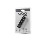 uGo USB 2.0 hub MAIPO HU100 4-ports with switch, Black