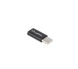 Lanberg adapter USB type-c (m) -> micro-b (f) 2.0, black