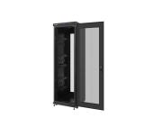 Lanberg rack cabinet 19" free-standing 37U / 600x600 self-assembly flat pack with mesh door LCD, black