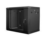 Lanberg rack cabinet 19” wall-mount 9U / 600x450 for self-assembly (flat pack), black