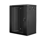 Lanberg rack cabinet 19” wall-mount 15U / 600x450 for self-assembly (flat pack), black