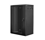 Lanberg rack cabinet 19” wall-mount 18U / 600x450 for self-assembly (flat pack), black