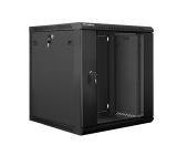 Lanberg rack cabinet 19" wall-mount 12U / 600x600 for self-assembly (flat pack), black