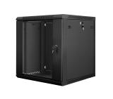 Lanberg rack cabinet 19” wall-mount 12U / 600x600 for self-assembly (flat pack), black