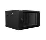 Lanberg rack cabinet 19” double-section wall-mount 6U / 600x600 for self-assembly (flat pack), black