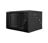 Lanberg rack cabinet 19” double-section wall-mount 6U / 600x600 for self-assembly (flat pack), black