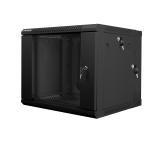 Lanberg rack cabinet 19” double-section wall-mount 9U / 600x600 for self-assembly (flat pack), black