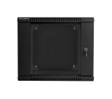 Lanberg rack cabinet 19” double-section wall-mount 9U / 600x600 for self-assembly (flat pack), black