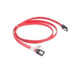 Lanberg SATA DATA III (6GB/S) F/F cable 100cm metal clips, red