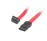 Lanberg SATA DATA III (6GB/S) F/F cable 50cm metal clips angled, red