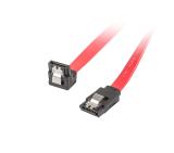 Lanberg SATA DATA III (6GB/S) F/F cable 50cm metal clips angled, red