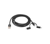 Lanberg 3in1 cable USB-A (M) -> MICRO-B (M) + LIGHTNING (M) + USB-C (M) 2.0 1.8m, black