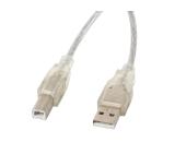 Lanberg USB-A (M) -> USB-B (M) 2.0 cable 1.8m, transparent ferrite