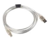 Lanberg USB-A (M) -> USB-B (M) 2.0 cable 1.8m, transparent ferrite