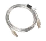 Lanberg USB-A (M) -> USB-B (M) 2.0 cable 3m, transparent ferrite