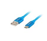 Lanberg USB MICRO-B (M)  ->  USB-A (M) 2.0 cable 0.5m, blue premium QC 3.0