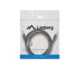 Lanberg mini jack 3.5mm M/M 3 pin cable 2m, black