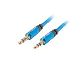 Lanberg mini jack 3.5mm M/M 3 pin cable 1m, blue premium