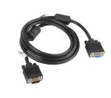 Lanberg VGA M/F extension cable 1.8m shielded, ferrite, black