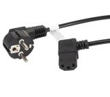 Lanberg CEE 7/7 -> IEC 320 C13 power cord 1.8m angled right VDE, black