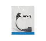Lanberg extension power supply cable IEC 320 C14 -> Schuko (F) 20cm, black