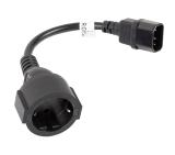 Lanberg extension power supply cable IEC 320 C14 -> Schuko (F) 20cm, black