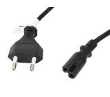 Lanberg CEE 7/16 -> IEC 320 C7 EURO (RADIO) power cord 1.8m VDE, black