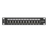 Lanberg patch panel 12port 1U 10" CAT.5E shielded, black