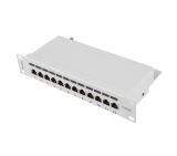 Lanberg patch panel 12port 1U 10" CAT.5E shielded, grey