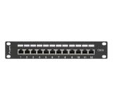 Lanberg patch panel 12port 1U 10" CAT.6 shielded, black