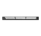 Lanberg patch panel blank 24 port 1U with organizer for keystone modules, black