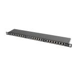 Lanberg patch panel 24 port 0.5U CAT.5E shielded, black