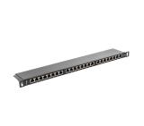 Lanberg patch panel 24 port 0.5U CAT.5E shielded, black