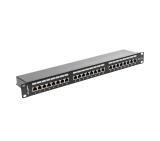 Lanberg patch panel 24 port 1U CAT.5E shielded, black