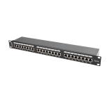 Lanberg patch panel 24 port 1U CAT.5E shielded, black