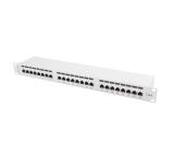 Lanberg patch panel 24 port 1U CAT.6 shielded, grey