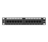 Lanberg patch panel 12port 1U 10" CAT.5E, black