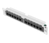 Lanberg patch panel 12port 1U 10" CAT.6, grey