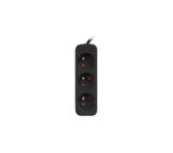 Lanberg power strip 1.5m, 3 sockets, french quality-grade copper cable, black