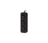 Lanberg power strip 1.5m, 3 sockets, french quality-grade copper cable, black