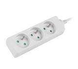 Lanberg power strip 1.5m, 3 sockets, french quality-grade copper cable, white