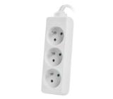 Lanberg power strip 3m, 3 sockets, french quality-grade copper cable, white