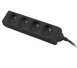 Lanberg power strip 1.5m, 4 sockets, french quality-grade copper cable, black